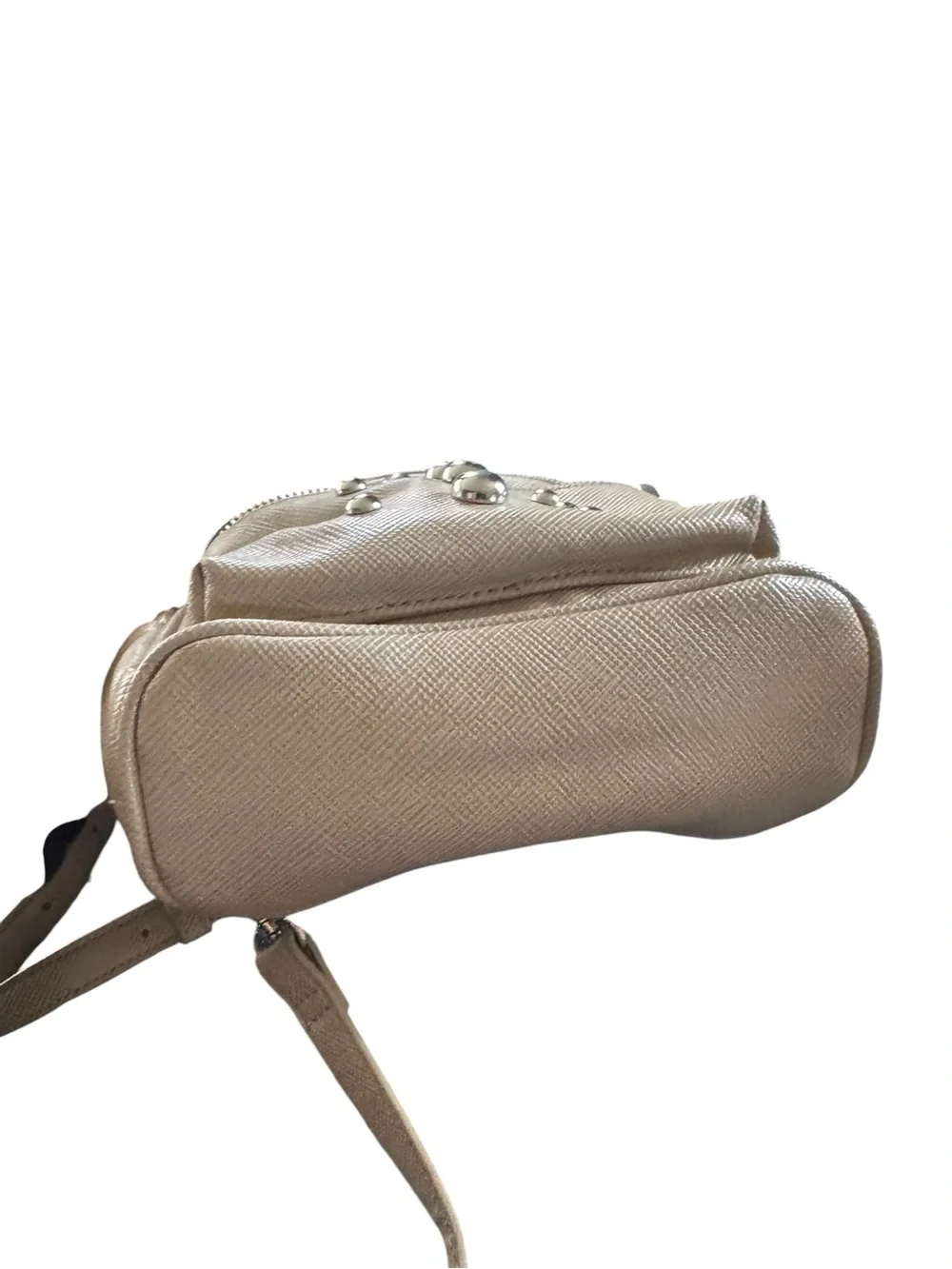 Steve Madden Taupe Mini Backpack with Silver Studs